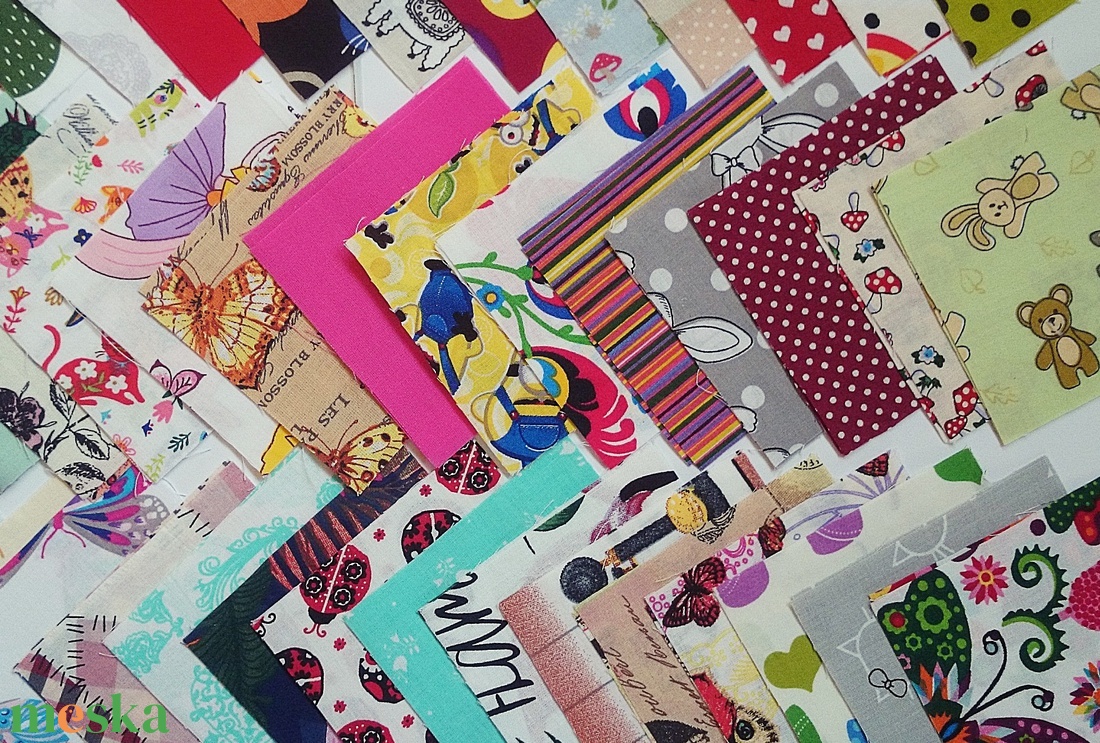100 db lány mintájú patchwork 10x10 cm pamutvászon csomag LA - kellékek & szerszámok - méteráru - anyagcsomag - Meska.hu