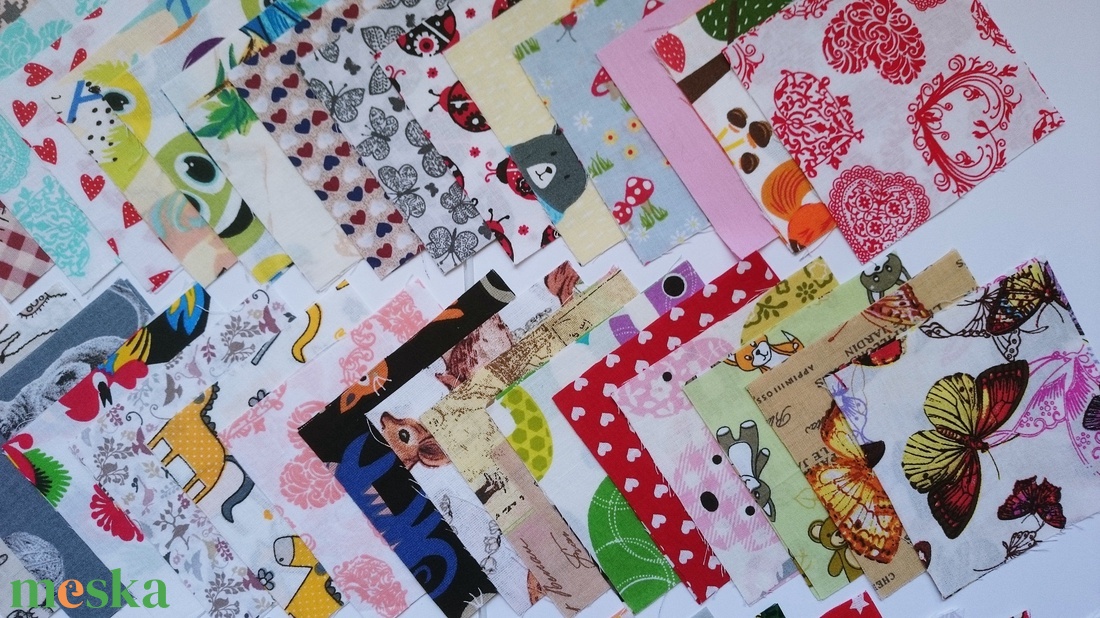 100 db lány mintájú patchwork 10x10 cm pamutvászon csomag LB - kellékek & szerszámok - méteráru - anyagcsomag - Meska.hu
