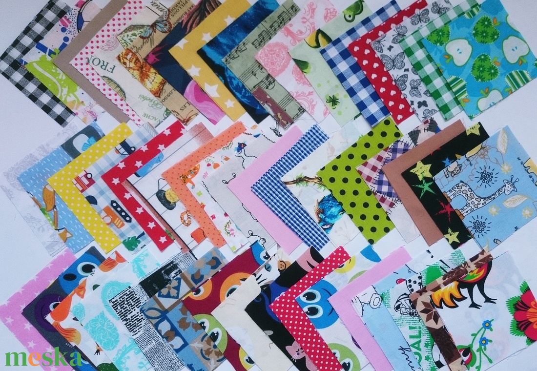 100 db gyerek mintájú patchwork 10x10 cm pamutvászon csomag GYA - kellékek & szerszámok - méteráru - anyagcsomag - Meska.hu