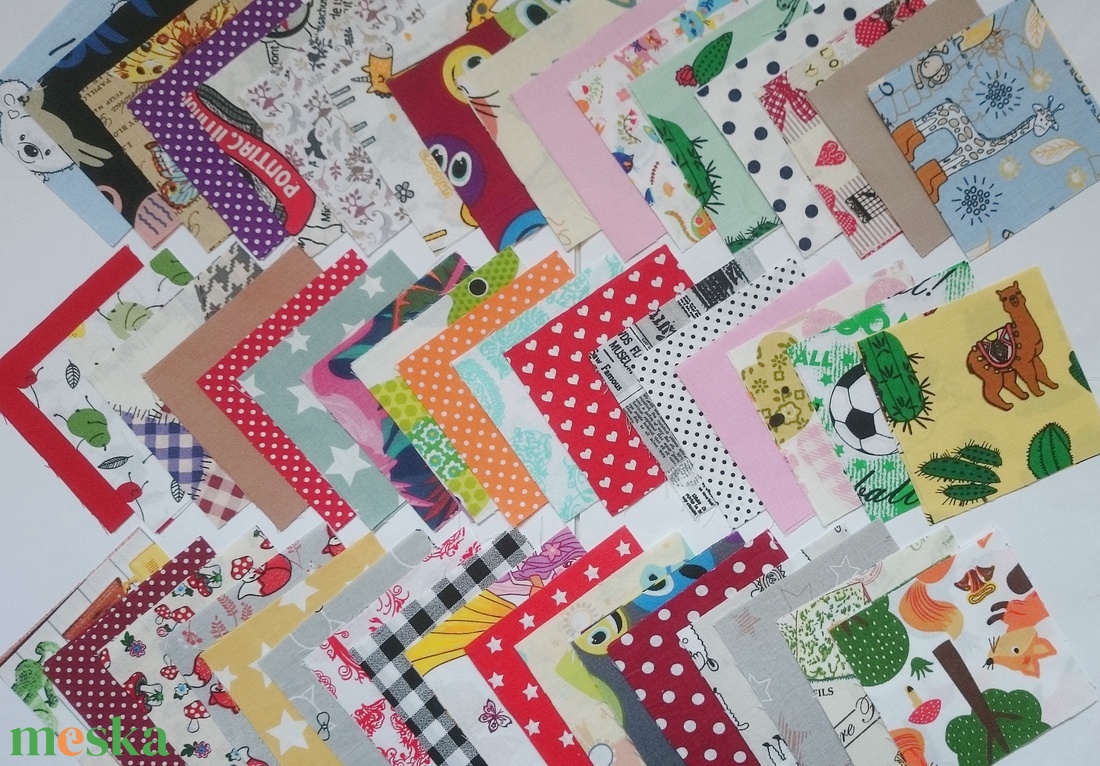 100 db gyerek mintájú patchwork 10x10 cm pamutvászon csomag GYC - kellékek & szerszámok - méteráru - anyagcsomag - Meska.hu