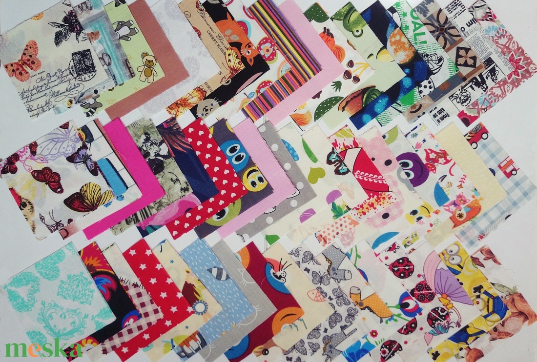 100 db gyerek mintájú patchwork 10x10 cm pamutvászon csomag GYD - kellékek & szerszámok - méteráru - anyagcsomag - Meska.hu