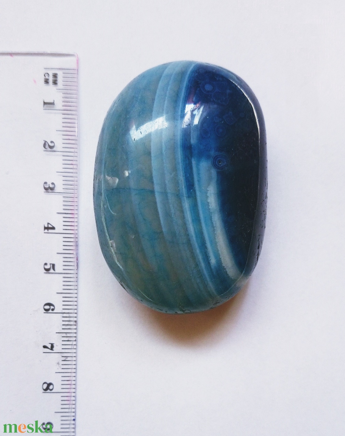 Kék sávos achát ásvány marokkő - kellékek & szerszámok - ásvány alapanyag - marokkő - Meska.hu