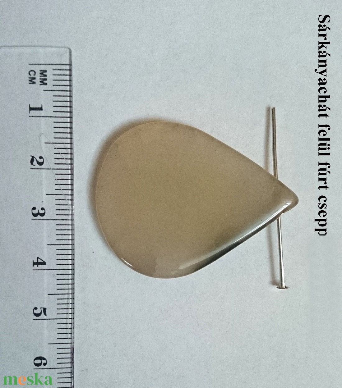 Sárkány achát felül fúrt ásvány medál kaboson - kellékek & szerszámok - gyöngyfűzés kellékek - cabochon - Meska.hu