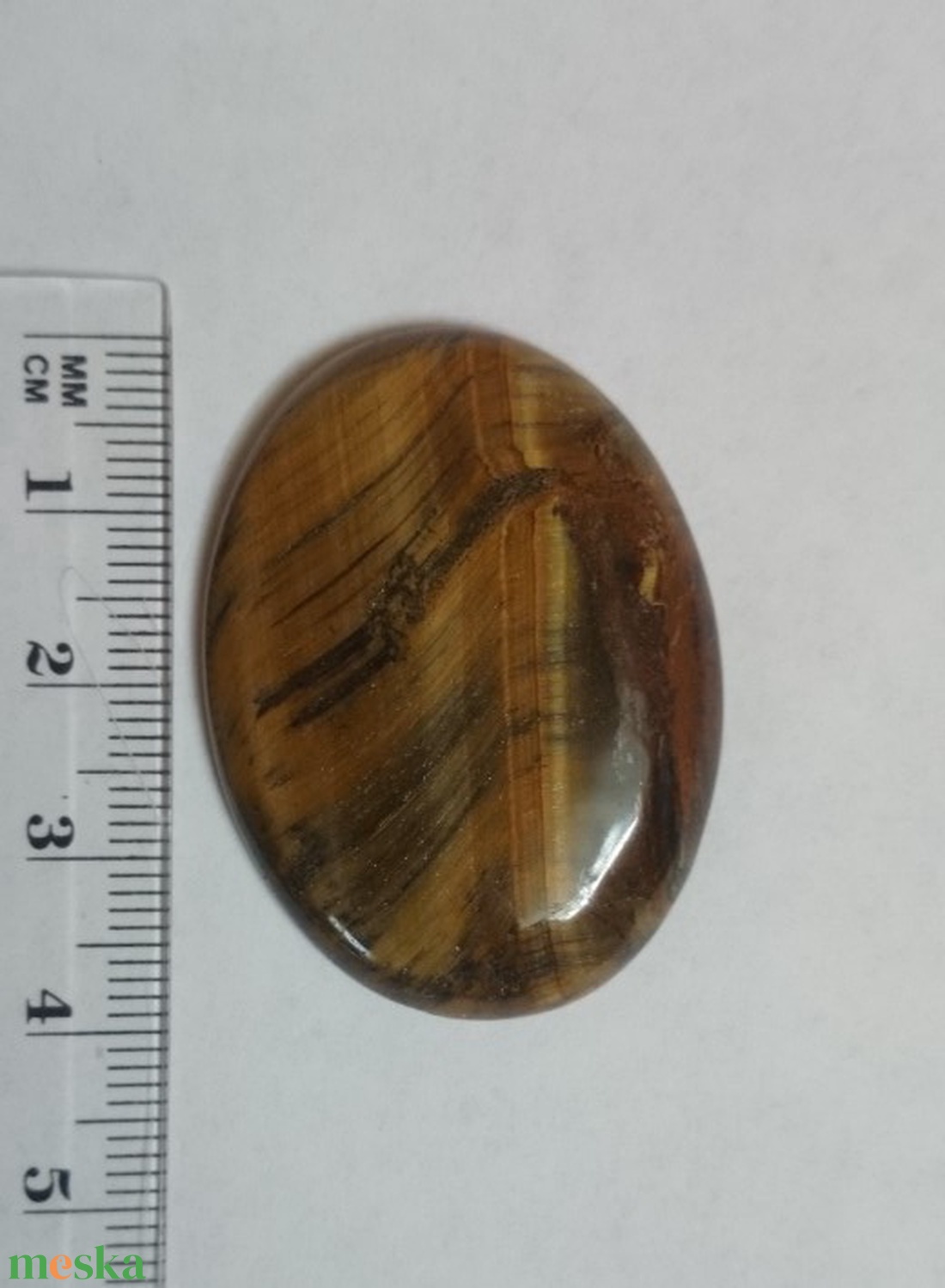 Tigrisszem ovális kaboson lapos hátú ásvány  - kellékek & szerszámok - gyöngyfűzés kellékek - cabochon - Meska.hu