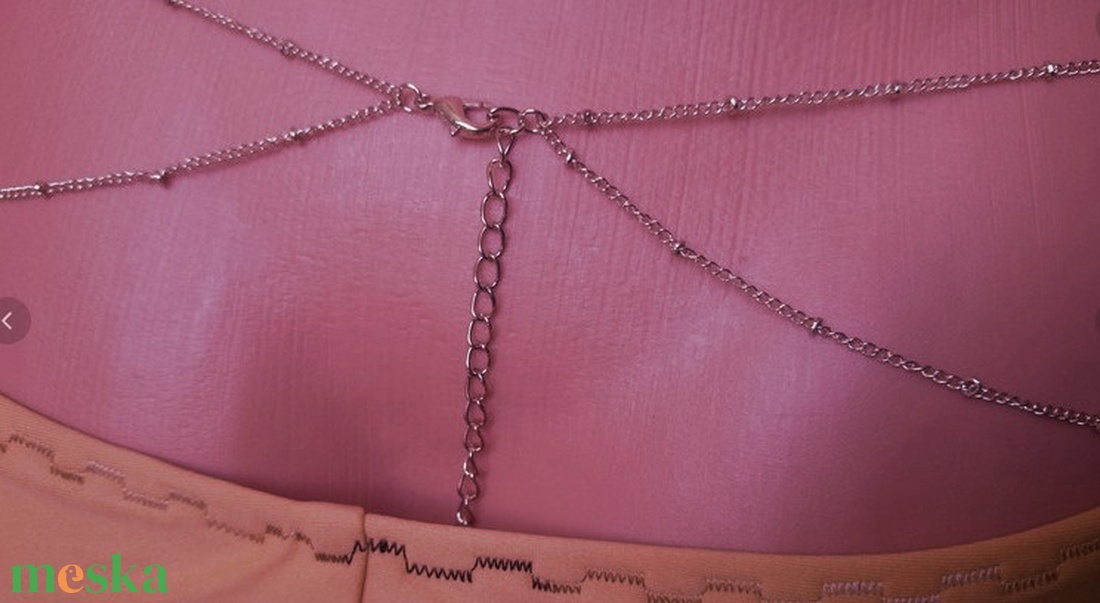 Arany színű apró bogyós kétsoros deréklánc testlánc strasszos  - ékszer - nyaklánc - hosszú nyaklánc - Meska.hu