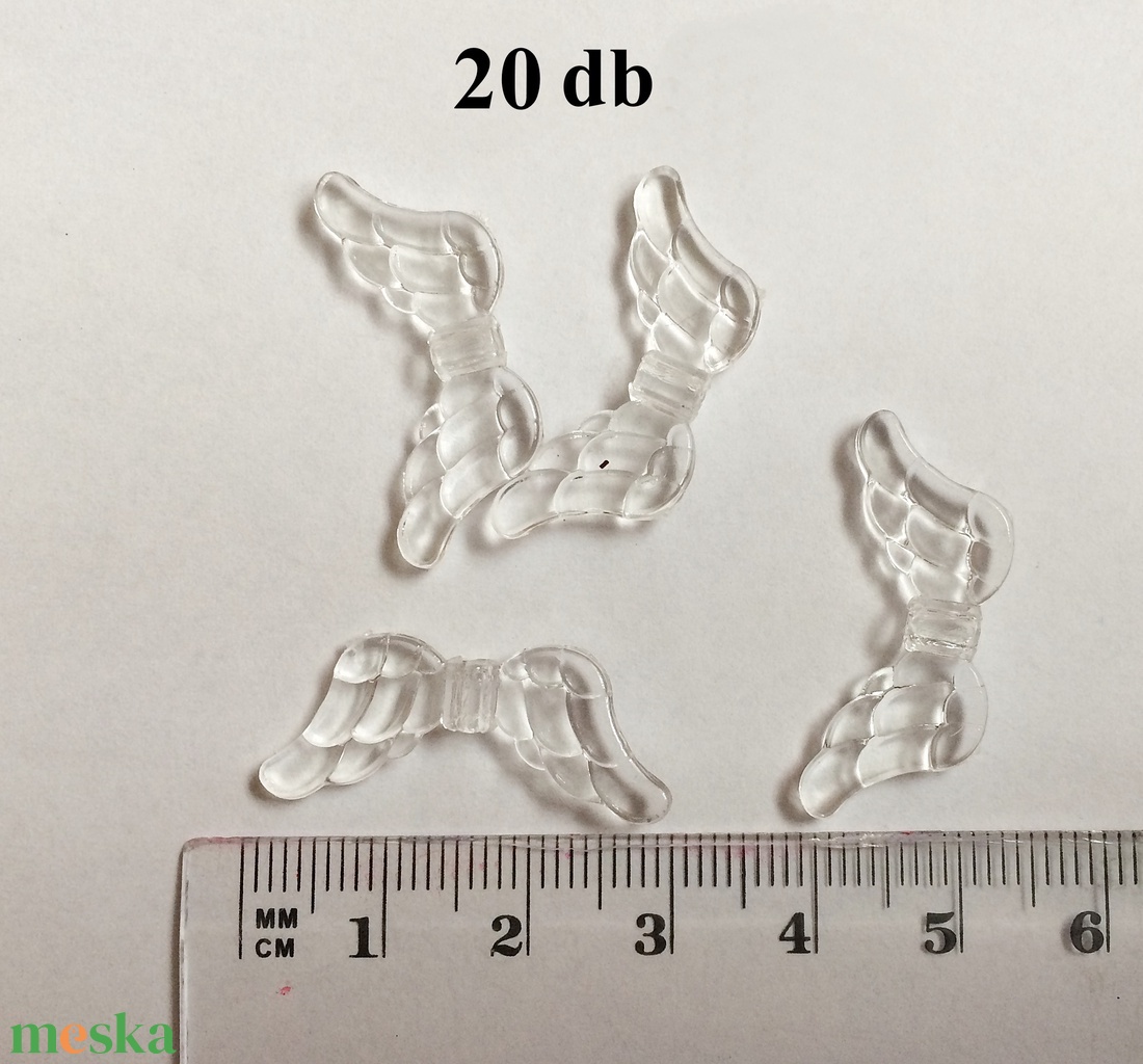 Akril nagy angyal szárny gyöngy alkatrész 20 db csomagban  - kellékek & szerszámok - gyöngyfűzés kellékek - figurális gyöngyök - Meska.hu