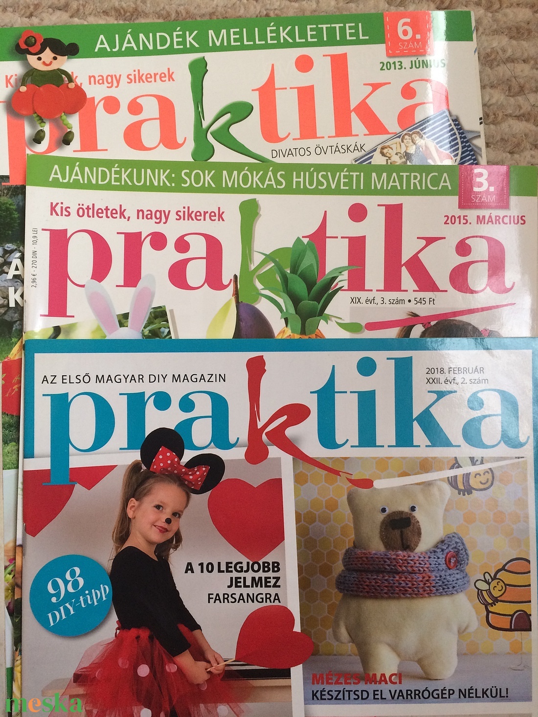 18 db Praktika Újság Magazin csomag + melléklet - diy (csináld magad) - szabásminta, útmutató - szabásminta - Meska.hu