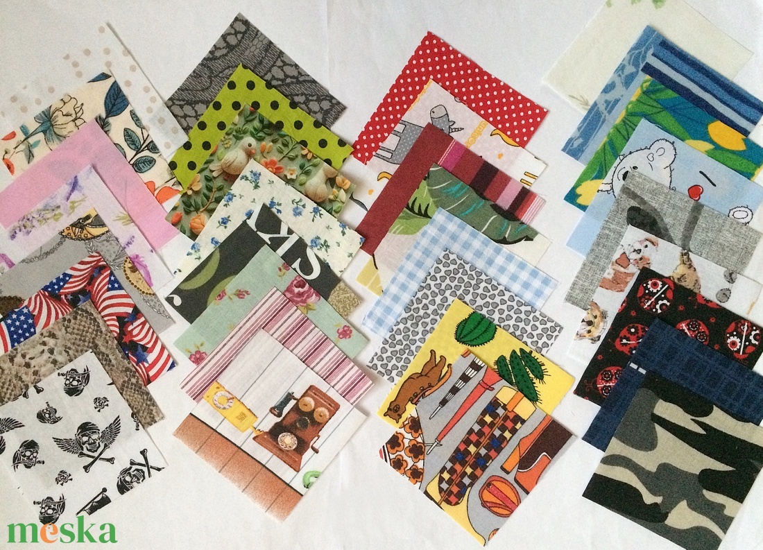 99 db Vegyes patchwork 10x10 cm pamutvászon csomag VA - kellékek & szerszámok - méteráru - anyagcsomag - Meska.hu