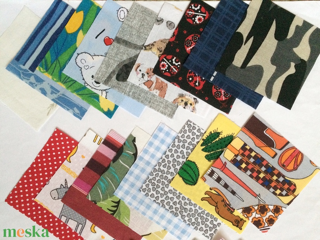99 db Vegyes patchwork 10x10 cm pamutvászon csomag VA - kellékek & szerszámok - méteráru - anyagcsomag - Meska.hu