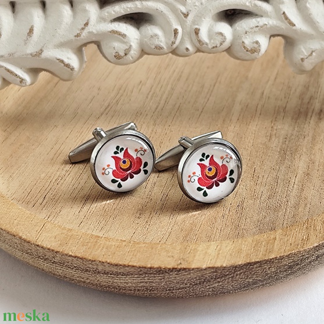 Matyórózsa nemesacél mandzsettagomb - ékszer - mandzsettagomb - Meska.hu Matyórózsa nemesacél mandzsettagomb - ékszer - mandzsettagomb - Meska.hu