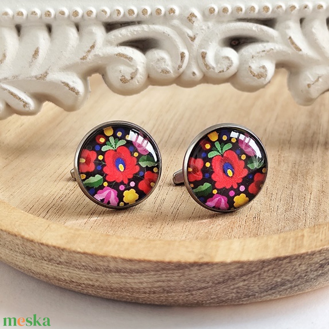 Fekete matyó nemesacél mandzsettagomb - ékszer - mandzsettagomb - Meska.hu Fekete matyó nemesacél mandzsettagomb - ékszer - mandzsettagomb - Meska.hu