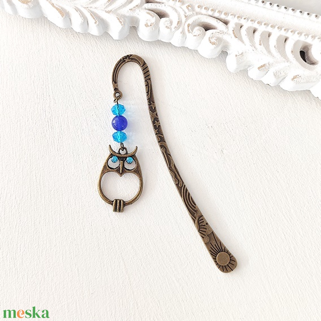 Kékszemű bagoly könyvjelző - könyv & zene - könyvjelző - Meska.hu