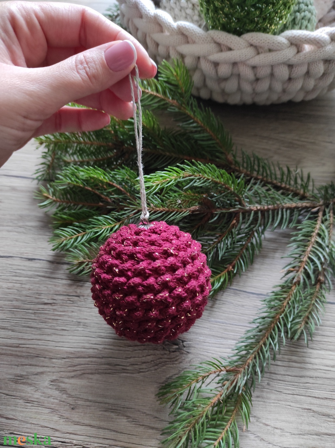 Horgolt gömb szett ( 3 db-os ) - karácsony - karácsonyi lakásdekoráció - karácsonyfadíszek - Meska.hu