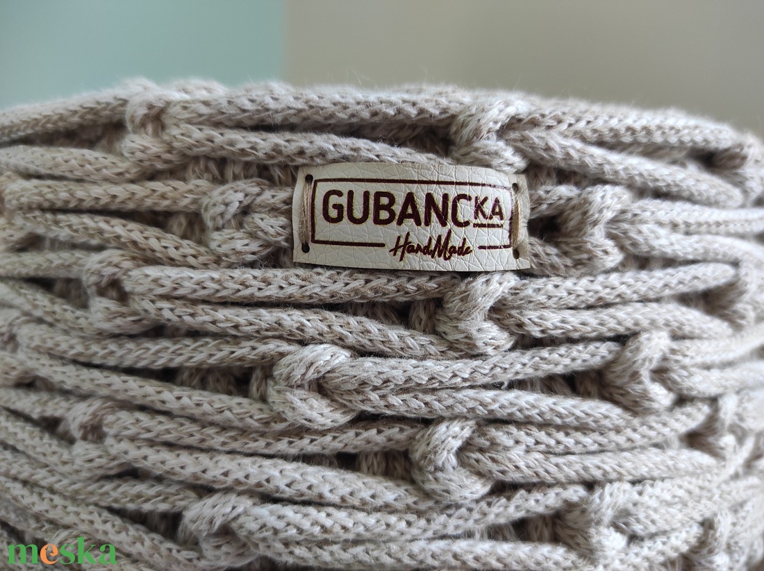 Csomómintás horgolt kosár (zab színben) - otthon & életmód - tárolás & rendszerezés - tárolókosár - Meska.hu