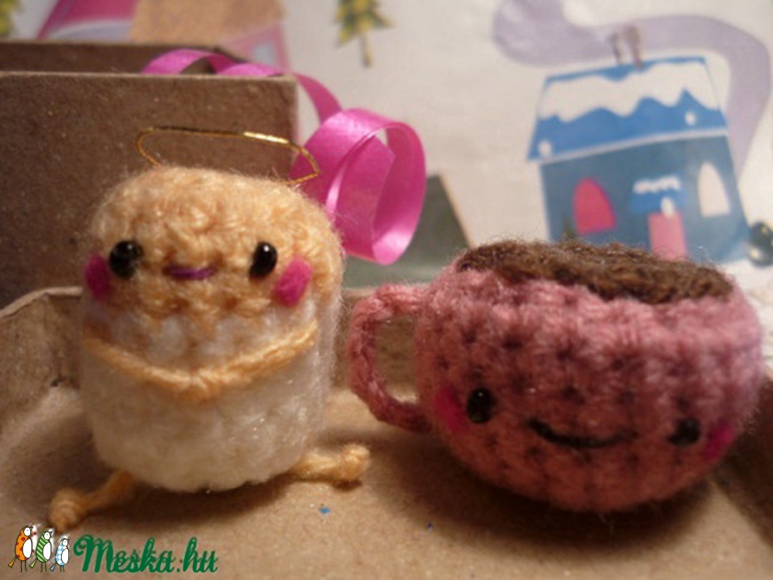 Adventi apróságok - Angyalka és kakaós csésze páros -  - Meska.hu