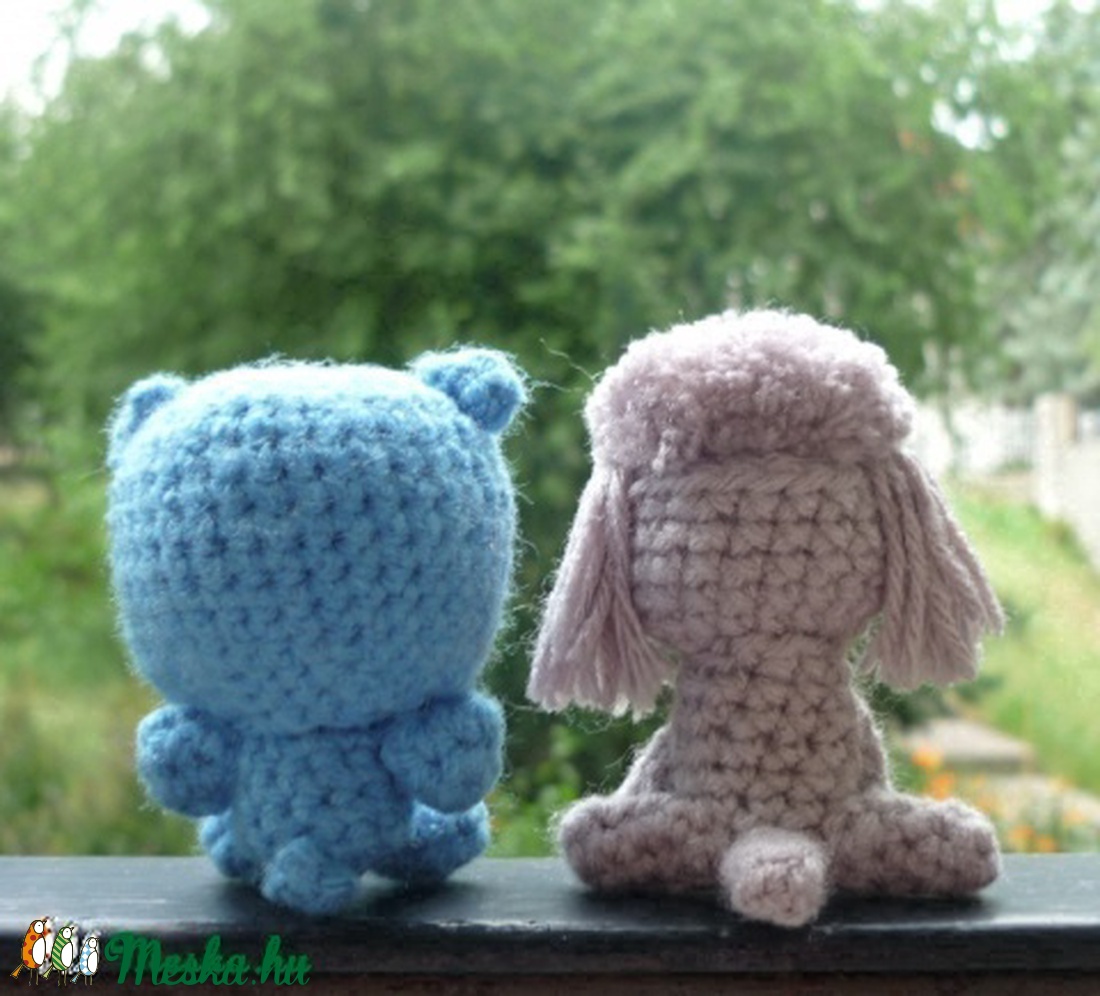 2 db Uszkár-Pudli (sötétszürke és világosszürke) -  - Meska.hu