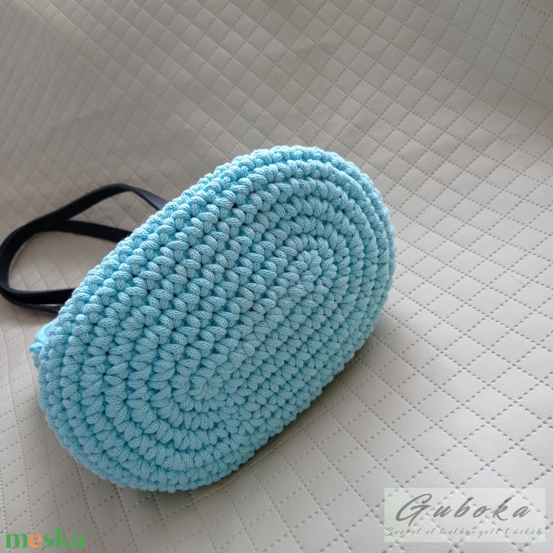 Mentakék horgolt válltáska - táska & tok - kézitáska & válltáska - válltáska - Meska.hu