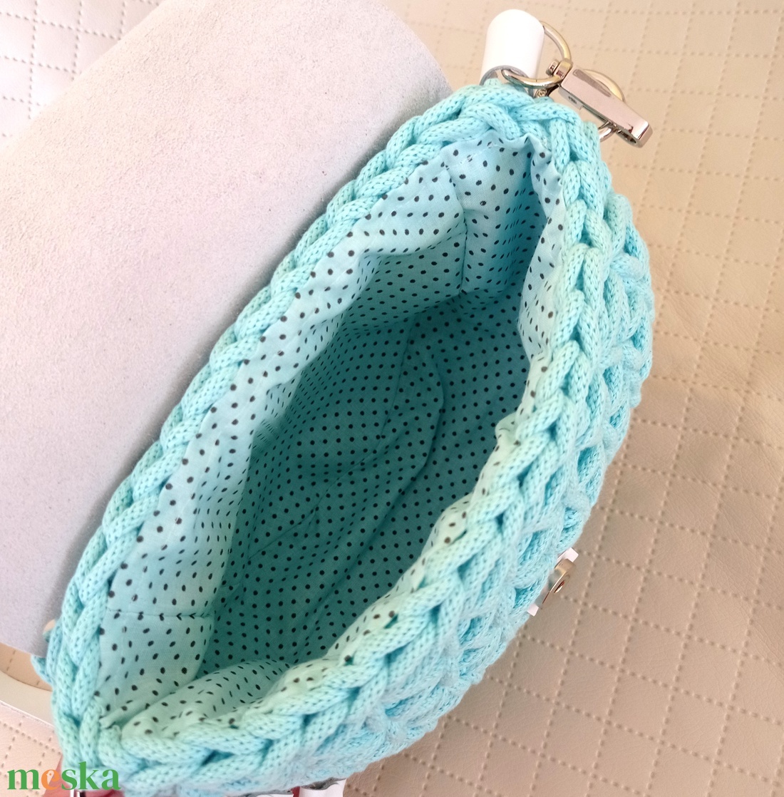 Mentakék női válltáska, jázmin mintával - táska & tok - kézitáska & válltáska - vállon átvethető táska - Meska.hu Mentakék női válltáska, jázmin mintával - táska & tok - kézitáska & válltáska - vállon átvethető táska - Meska.hu