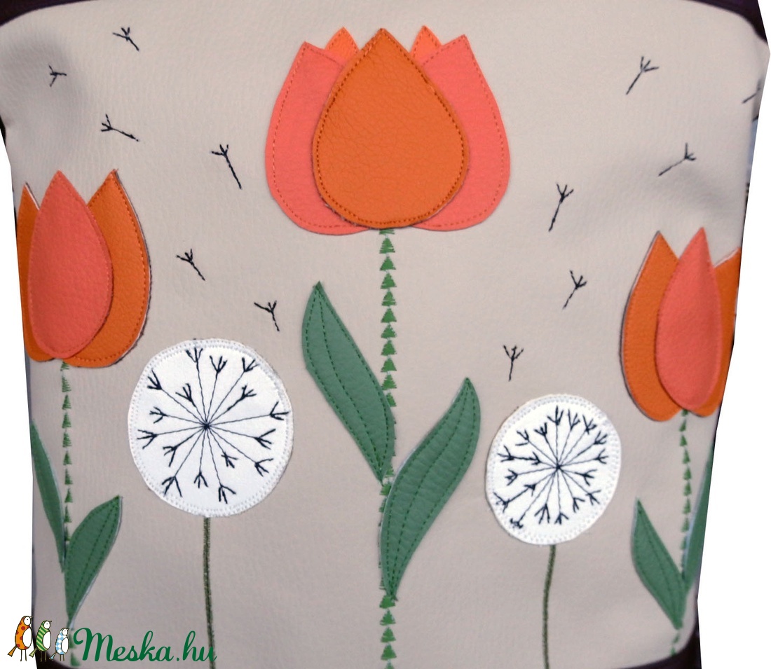 Pitypangos tulipános hátizsák oldaltáska - - Meska.hu Pitypangos tulipános hátizsák oldaltáska - - Meska.hu