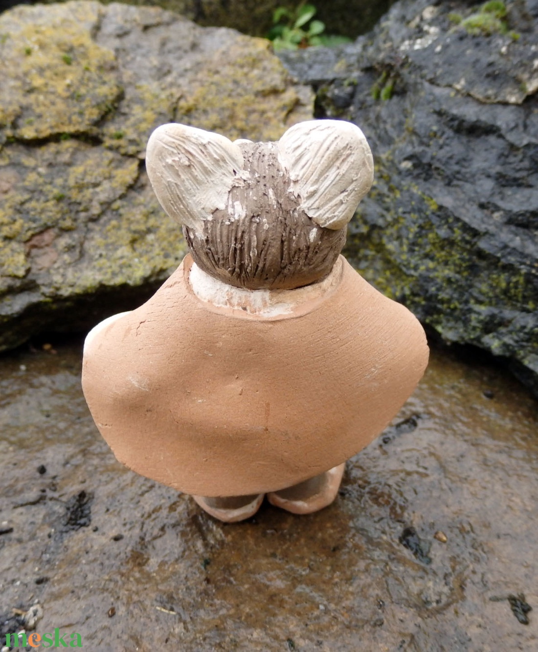 Kóbor Pöfeteg kerámia cica füstölőtartóval - művészet - szobor - kerámia - Meska.hu