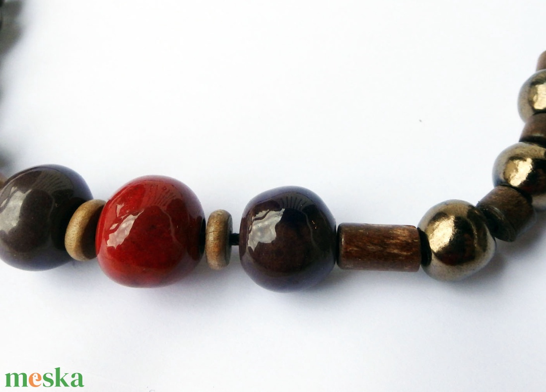 Csendes pillanat kerámai nyaklánc - ékszer - nyaklánc - gyöngyös nyaklánc - Meska.hu