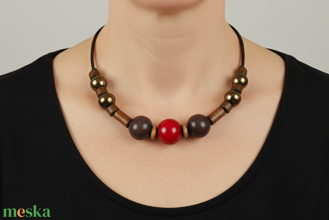 Csendes pillanat kerámai nyaklánc - ékszer - nyaklánc - gyöngyös nyaklánc - Meska.hu