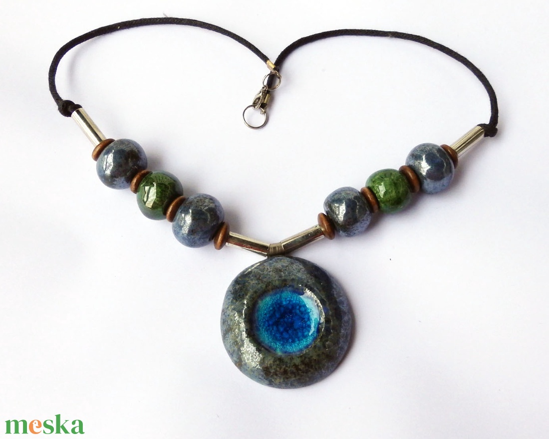 Fagyvirág kerámai nyaklánc - ékszer - nyaklánc - medálos nyaklánc - Meska.hu