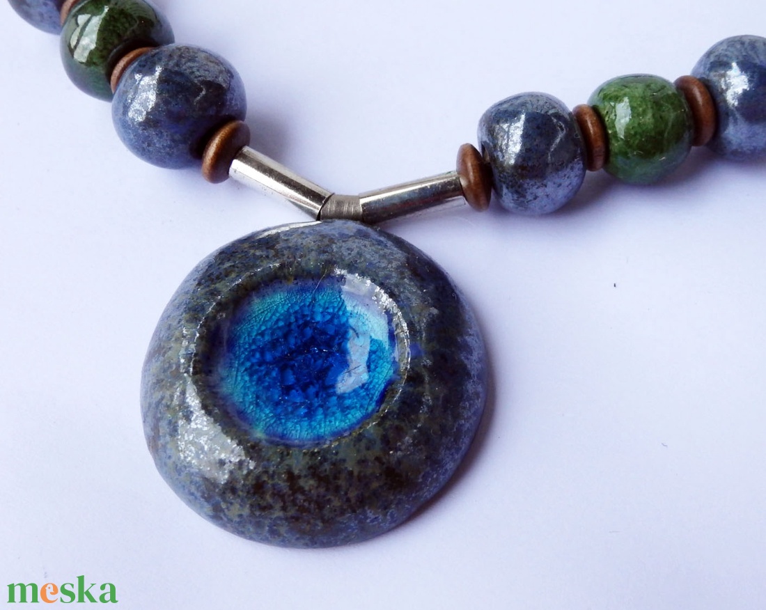 Fagyvirág kerámai nyaklánc - ékszer - nyaklánc - medálos nyaklánc - Meska.hu