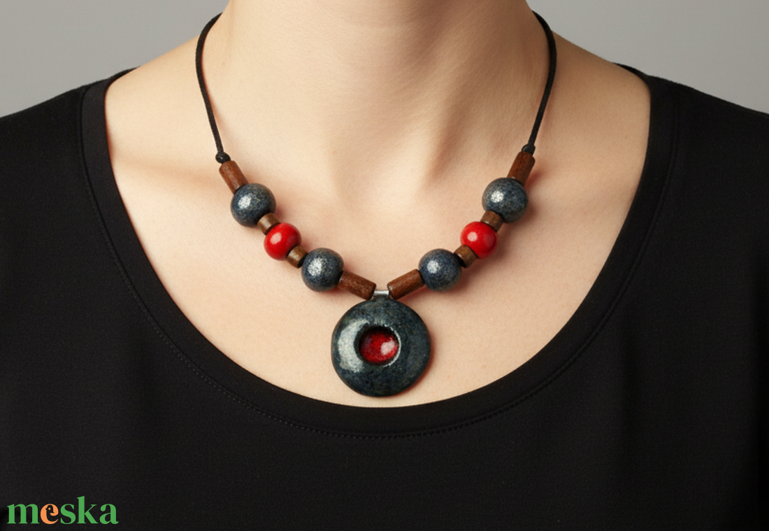 Kőszív kerámai nyaklánc - ékszer - nyaklánc - medálos nyaklánc - Meska.hu