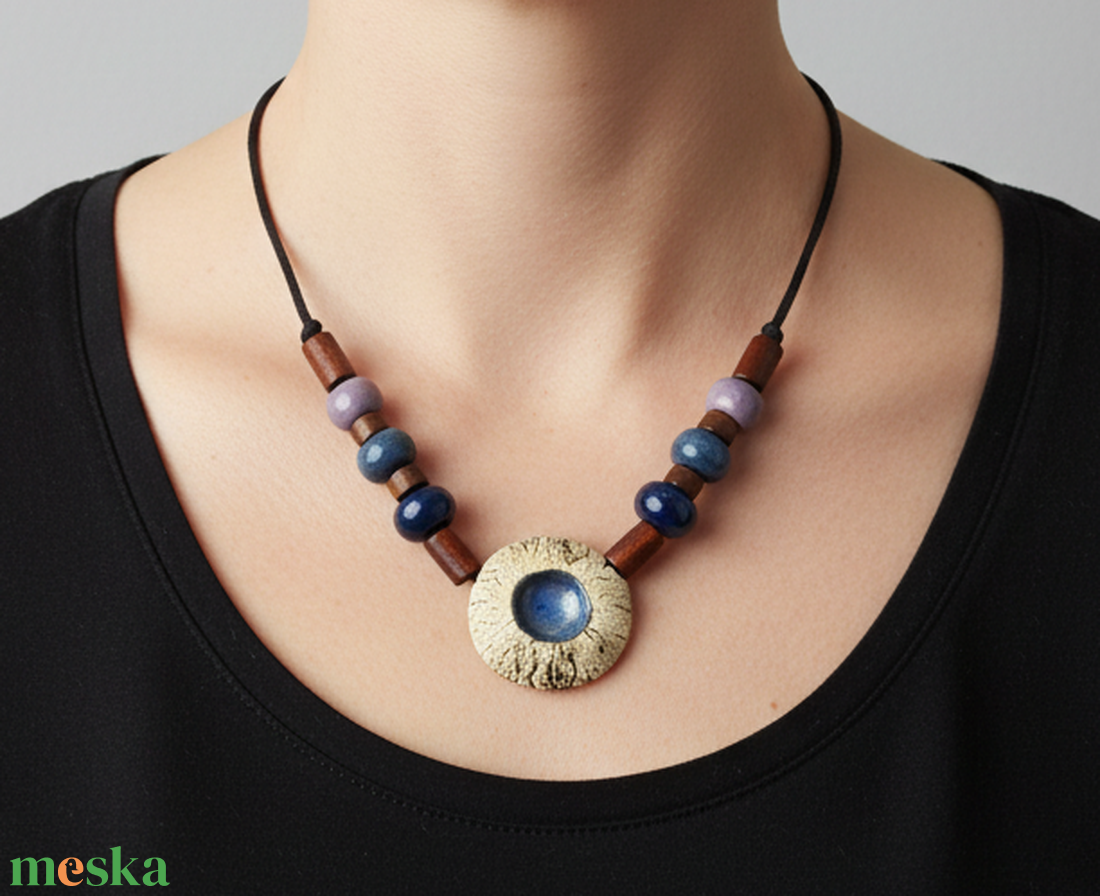 Holdszem kerámai nyaklánc - ékszer - nyaklánc - medálos nyaklánc - Meska.hu