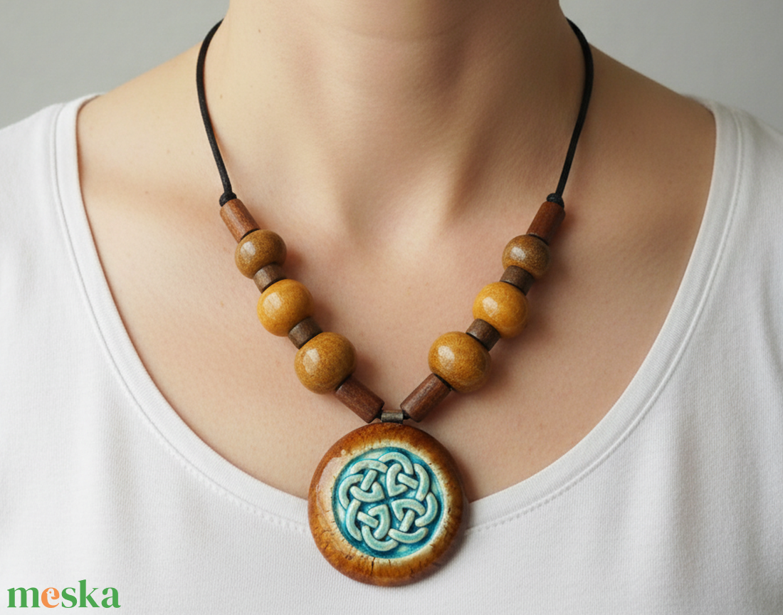 Éteri kötelék kerámai nyaklánc - ékszer - nyaklánc - medálos nyaklánc - Meska.hu