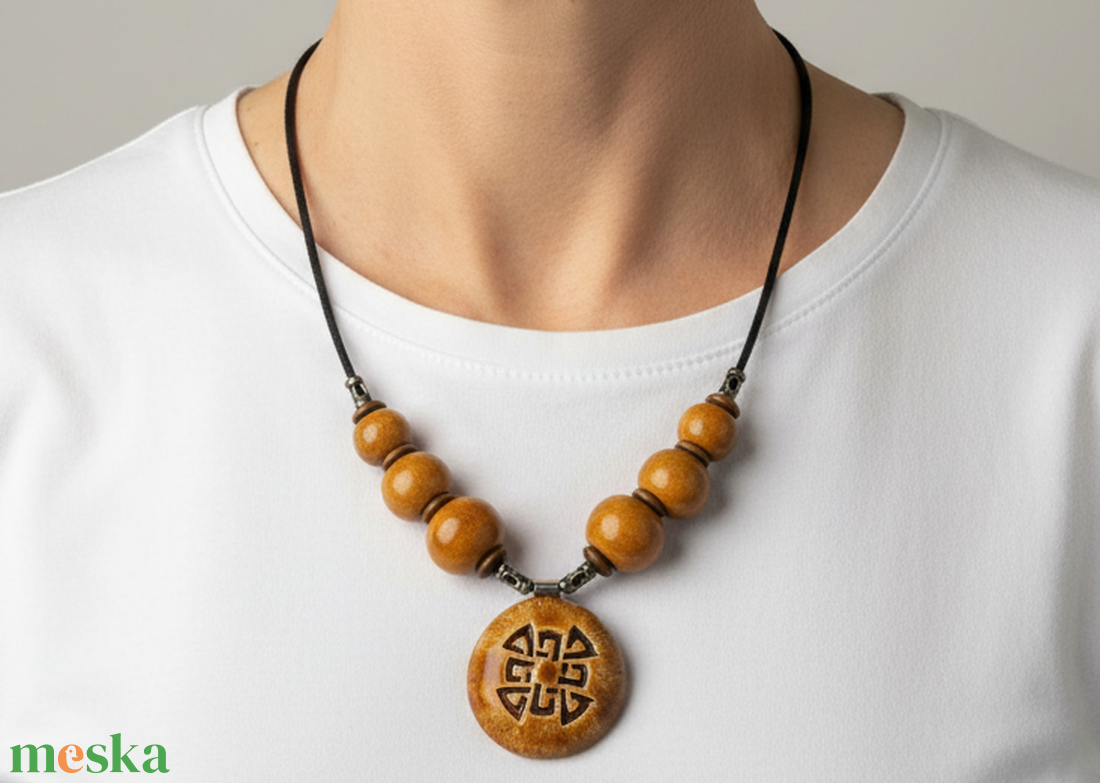 Békemorzsa kerámai nyaklánc - ékszer - nyaklánc - medálos nyaklánc - Meska.hu