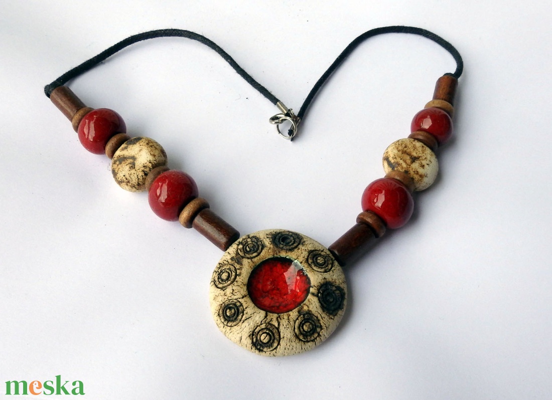 Árnyékláng kerámai nyaklánc - ékszer - nyaklánc - medálos nyaklánc - Meska.hu
