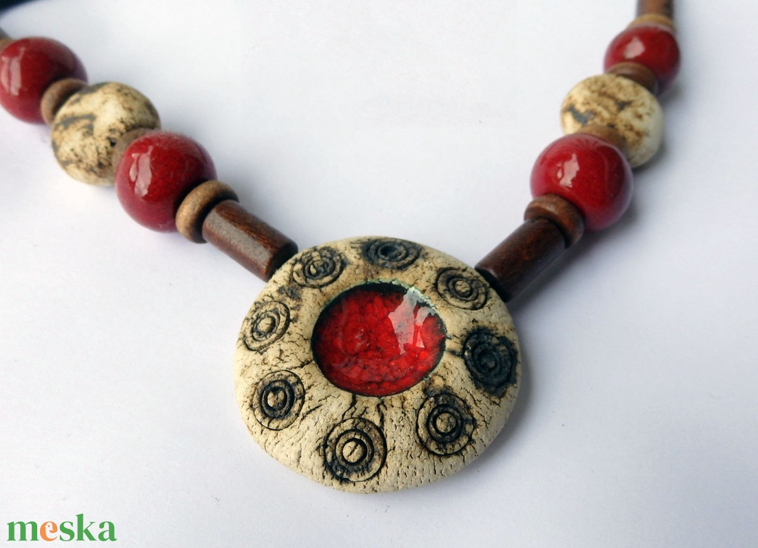 Árnyékláng kerámai nyaklánc - ékszer - nyaklánc - medálos nyaklánc - Meska.hu