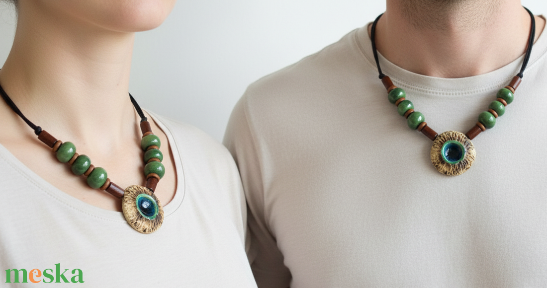 Tengercsepp kerámai nyaklánc - ékszer - nyaklánc - medálos nyaklánc - Meska.hu