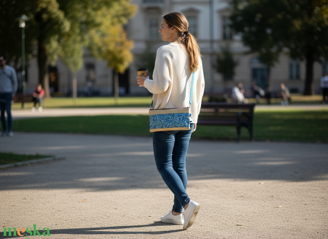 Arany Hullám kis crossbody táska - táska & tok - variálható táska - Meska.hu