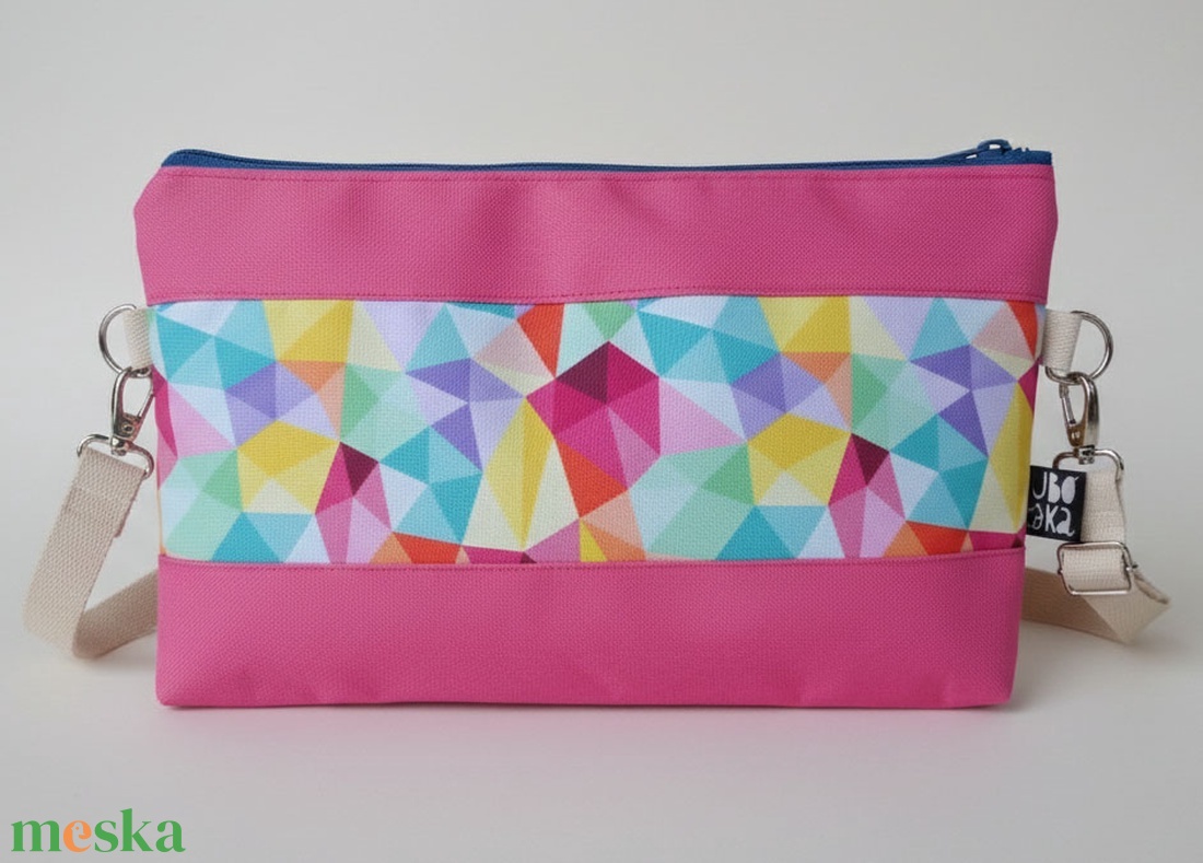 Pink mozaik kis crossbody táska - táska & tok - variálható táska - Meska.hu