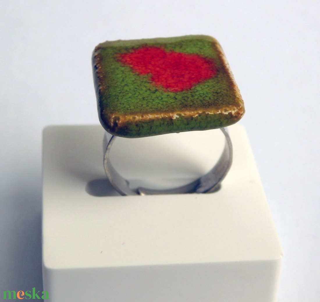 Absztrakt kerámia gyűrű - ékszer - gyűrű - statement gyűrű - Meska.hu