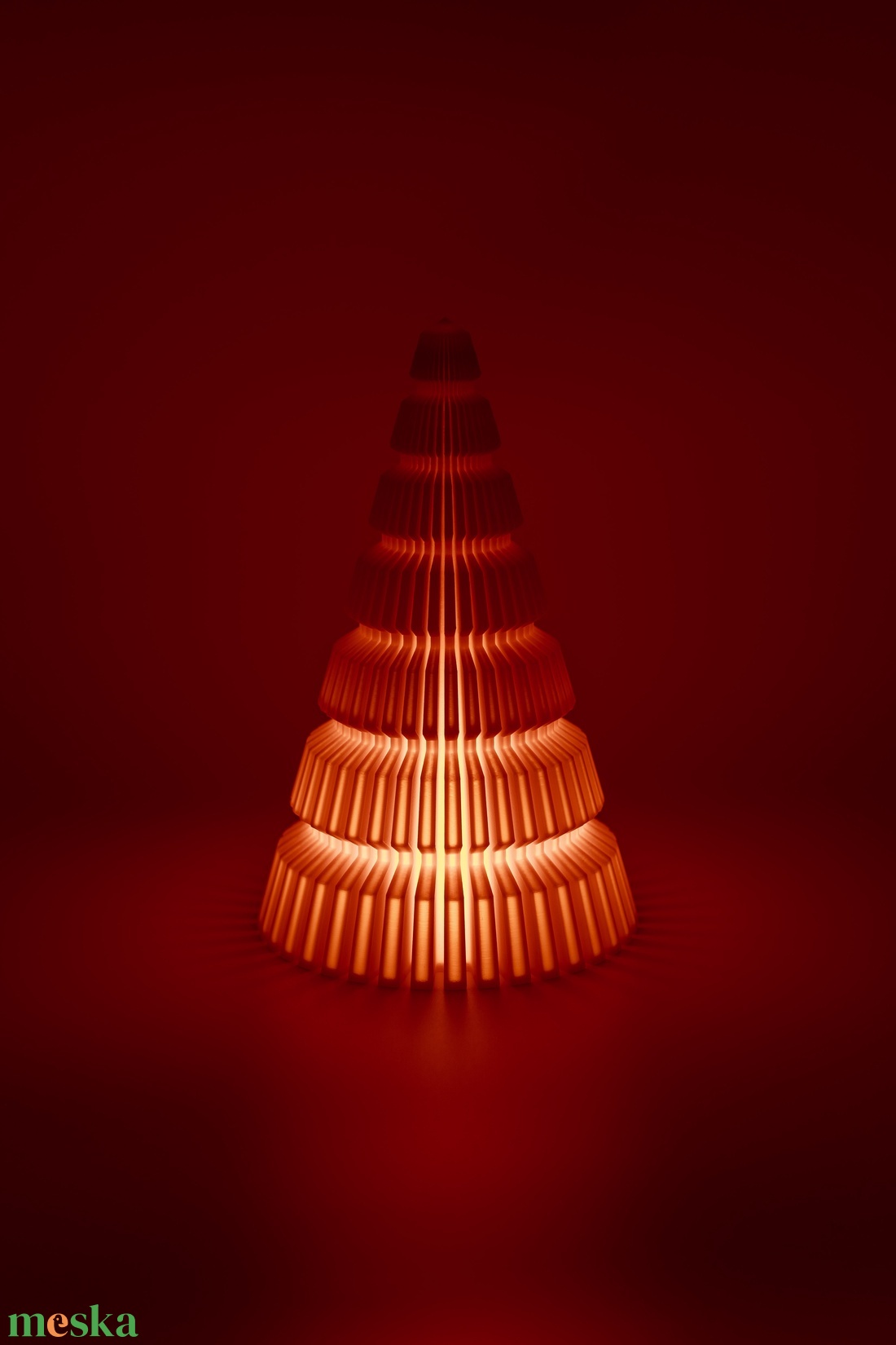 Modern csíkozott karácsonyfa - LED teamécsessel - karácsony - karácsonyi lakásdekoráció - karácsonyfa, grincsfa - Meska.hu