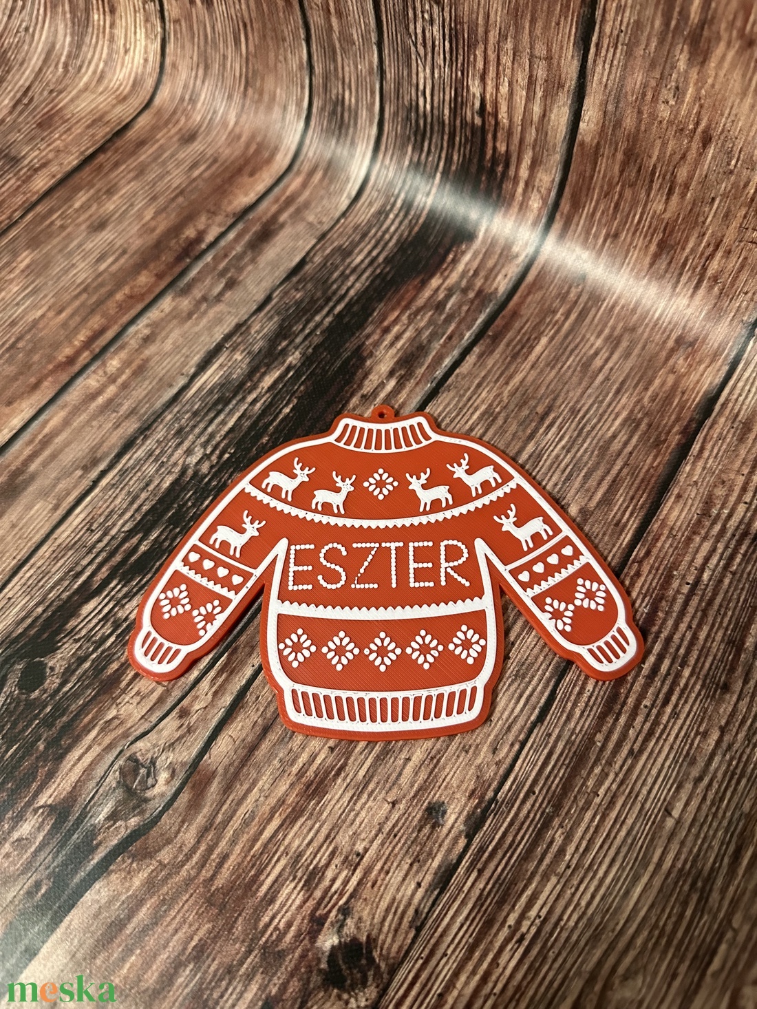Névre szabható kötött pulóver karácsonyfadísz  egyedi ajándék karácsonyra - karácsony - karácsonyi lakásdekoráció - karácsonyfadíszek - Meska.hu