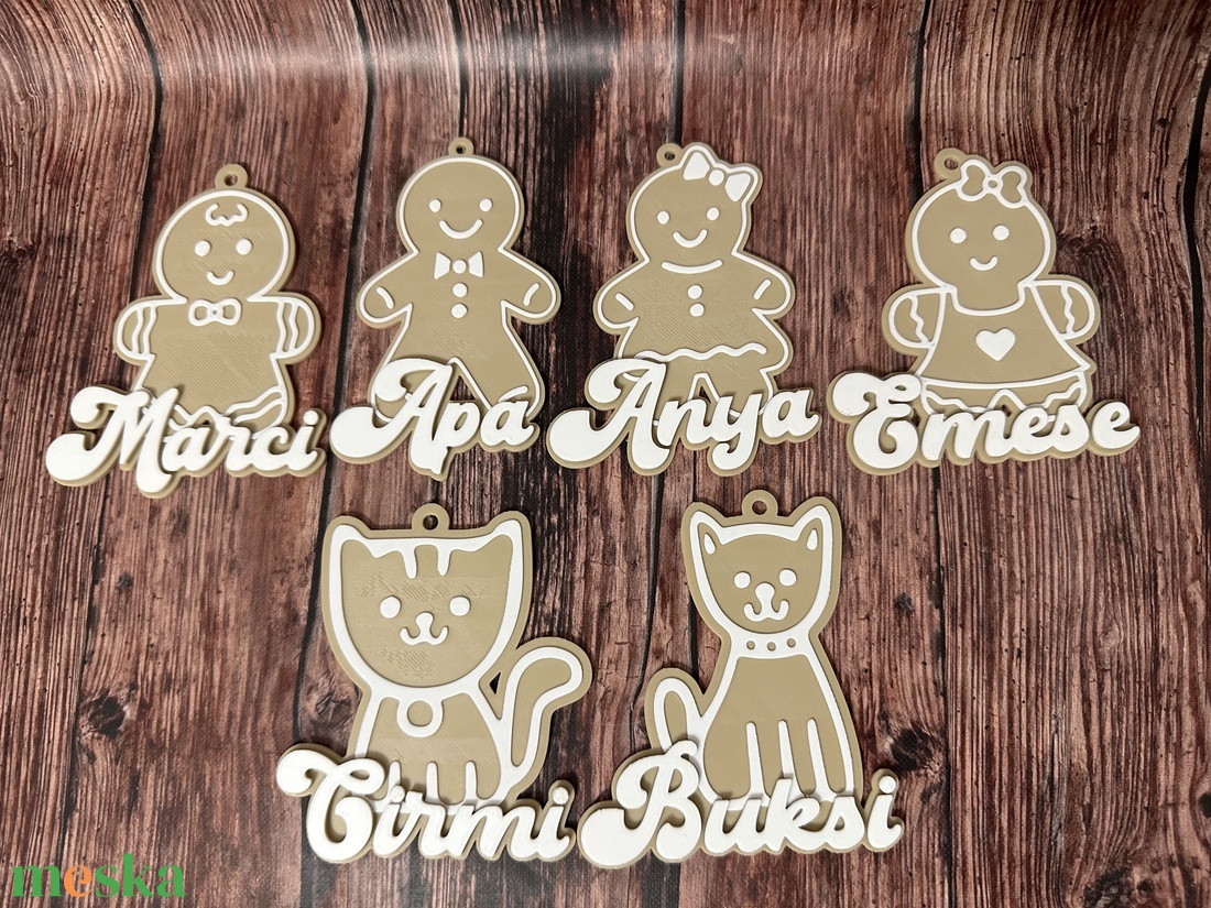 Névre szabható mézeskalács karácsonyfadísz  egyedi ajándék karácsonyra - karácsony - karácsonyi lakásdekoráció - karácsonyfadíszek - Meska.hu