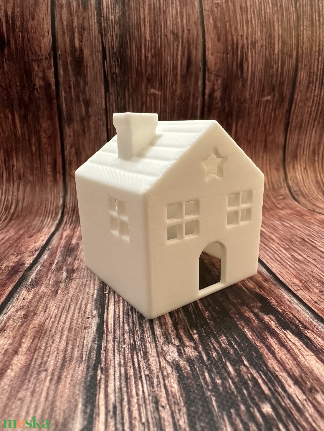 Karácsonyi házikó LED teamécsessel - karácsony - karácsonyi lakásdekoráció - karácsonyi falu, házikó - Meska.hu