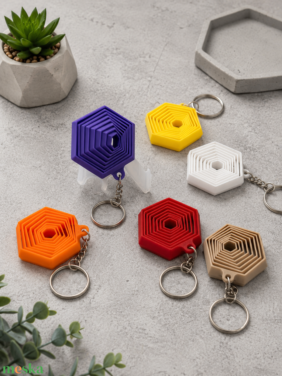Hexagon kulcstartó - táska & tok - kulcstartó & táskadísz - kulcstartó - Meska.hu