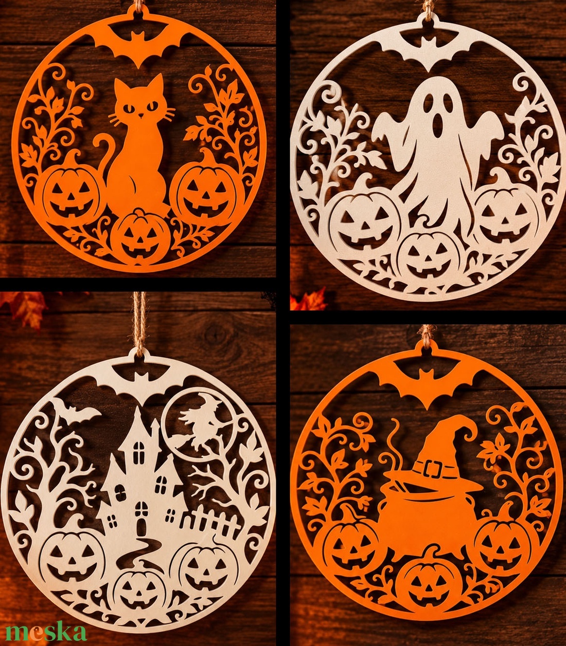 Halloween felakaszható dekorációk - otthon & életmód - dekoráció - halloween - halloweeni ajtódíszek és ablakdíszek - Meska.hu