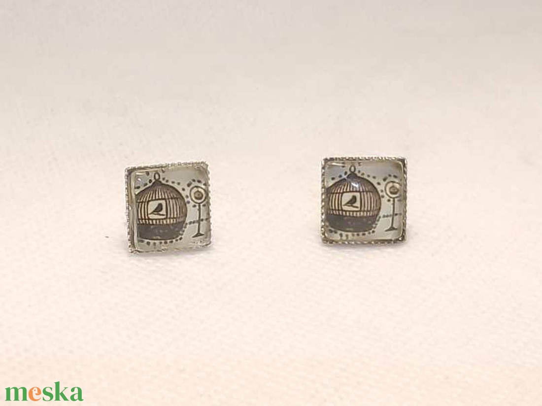 Fülbevaló - vintage hatású képpel - ékszer - fülbevaló - pötty fülbevaló - Meska.hu