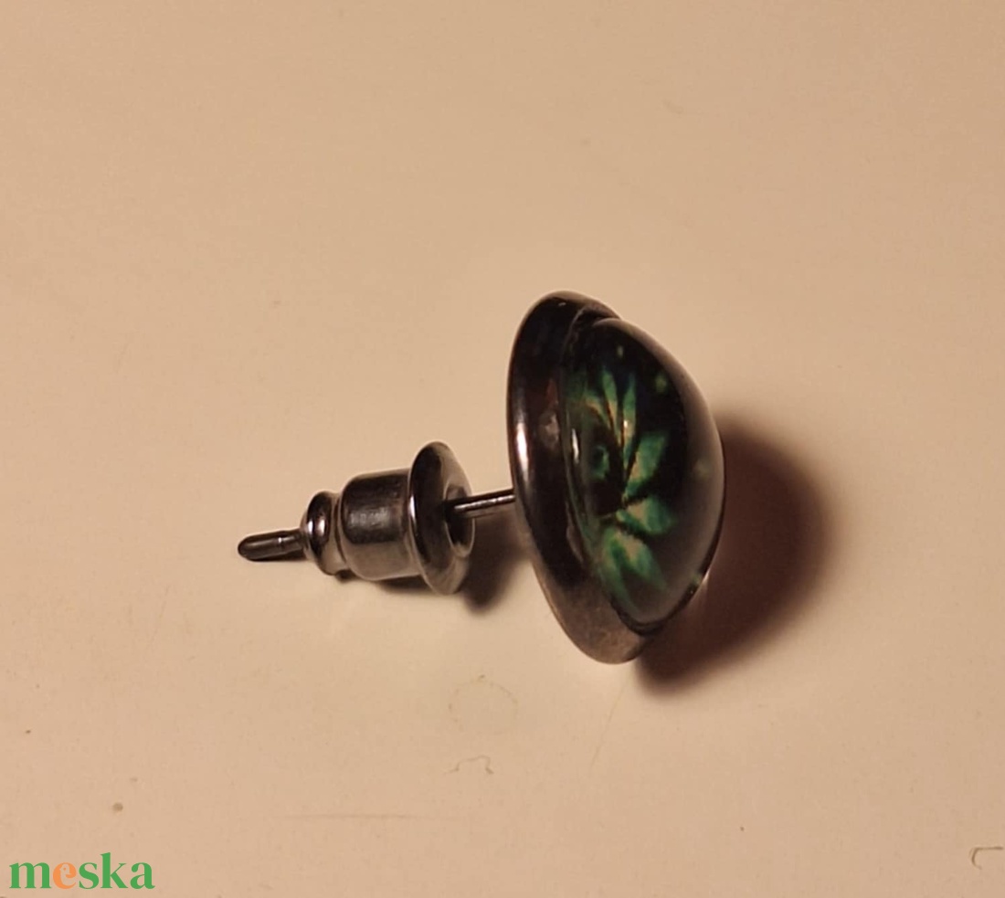 Fülbevaló - swirly zöld - ékszer - fülbevaló - pötty fülbevaló - Meska.hu