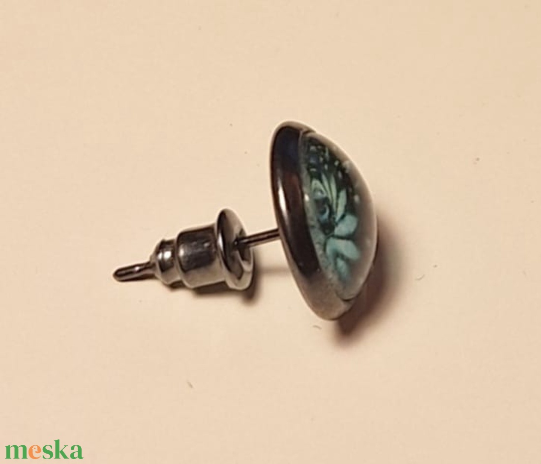 Fülbevaló - swirly világos türkiz - ékszer - fülbevaló - pötty fülbevaló - Meska.hu