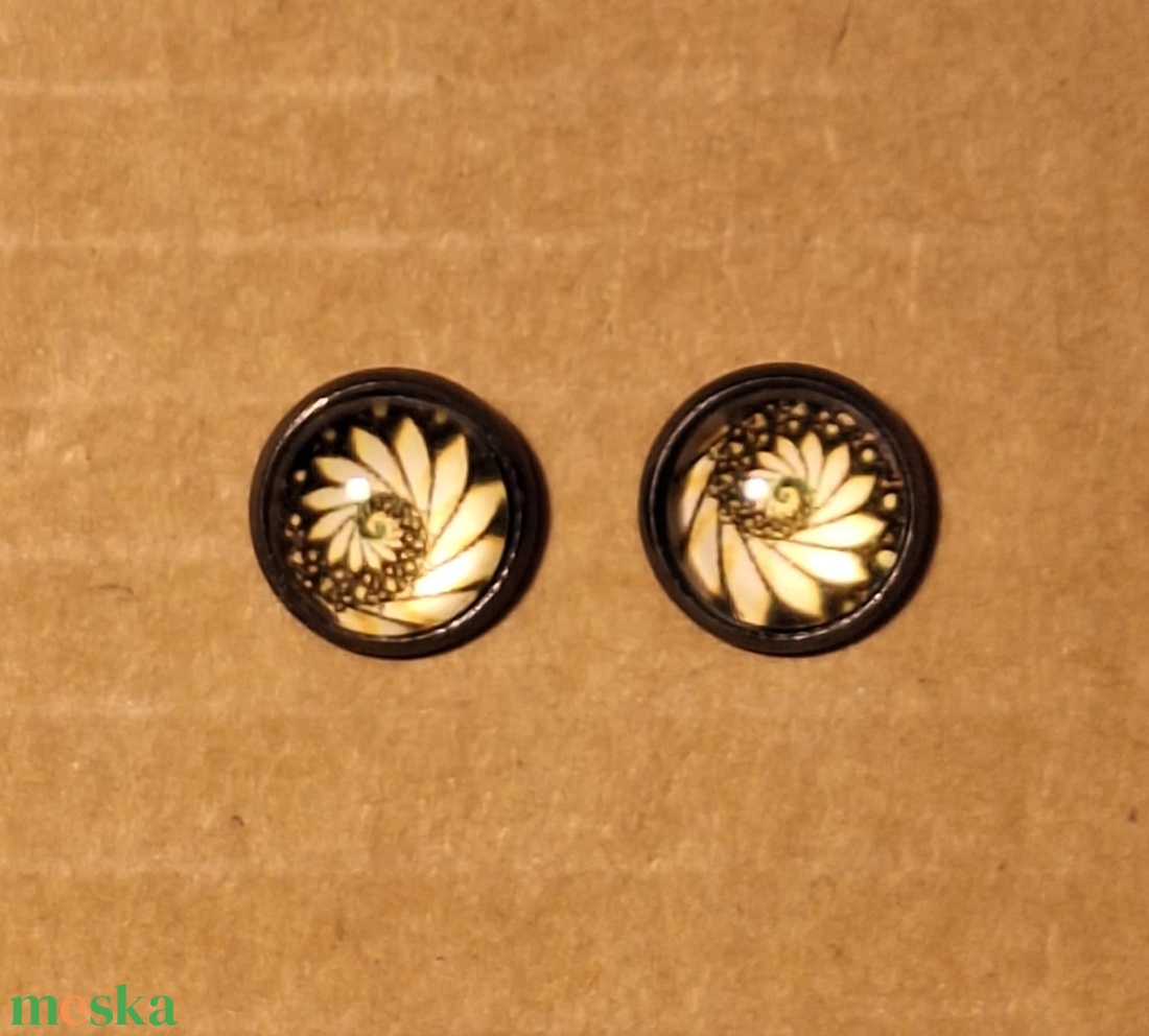 Fülbevaló - swirly sárga - ékszer - fülbevaló - pötty fülbevaló - Meska.hu