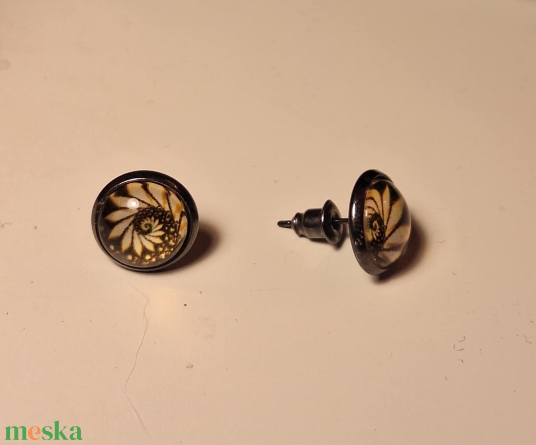 Fülbevaló - swirly sárga - ékszer - fülbevaló - pötty fülbevaló - Meska.hu