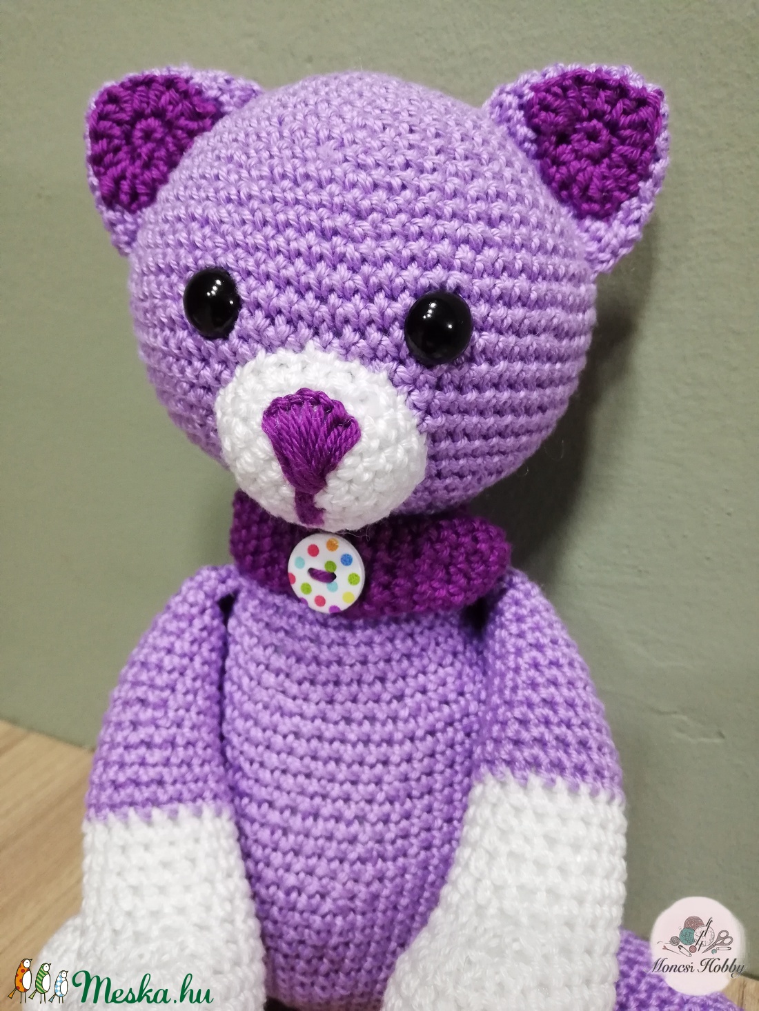 Horgolt cica - játék & sport - plüssállat & játékfigura - cica - Meska.hu